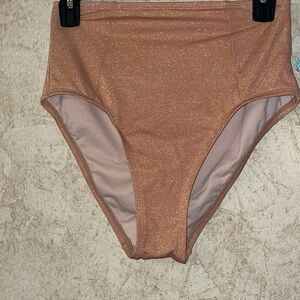 Kona Sol Shimmer High-Waisted Bikini Bottom❤️